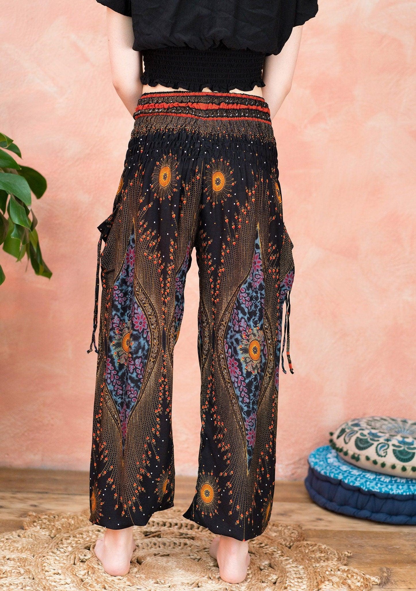 Peacock Print Trousers - Ethimaart