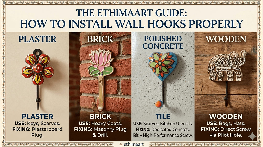 How to Install Wall Hooks Properly on Plaster, Brick, Tile, and Wooden Walls