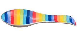 Ceramic Spoon Rest In Rainbow Print Ethimaart 