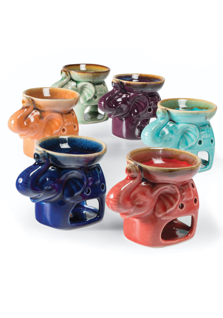 Handmade Ceramic Oil Burners elephant design in multiple colors