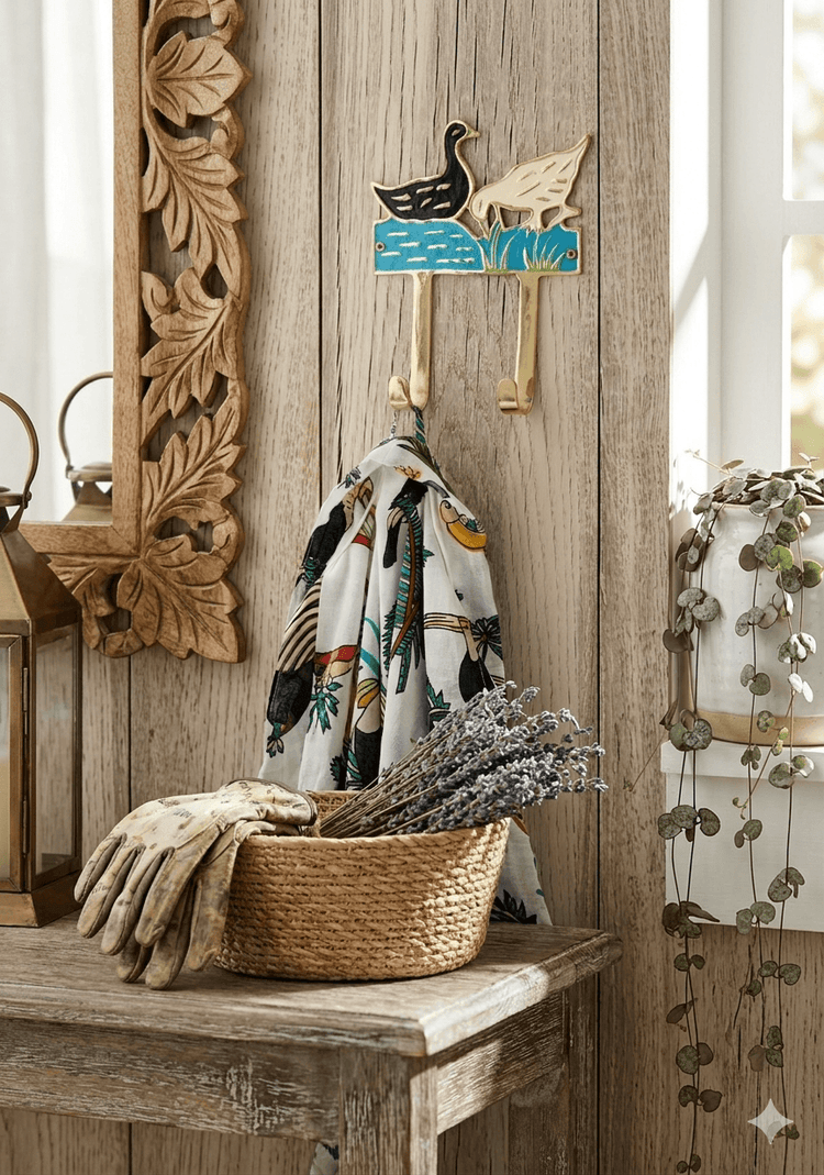 Solid Brass Duck Wall Hooks UK | Decorative Brass Coat Hooks