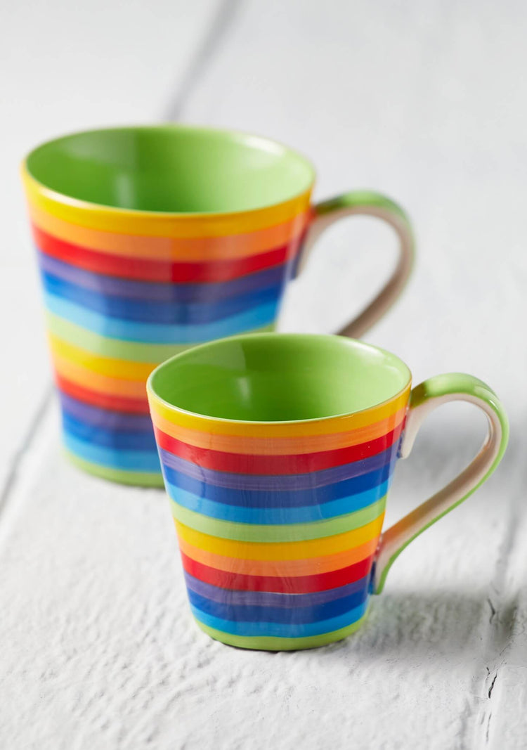 kitchen and dining rainbow ceramic mugs in small and large size 