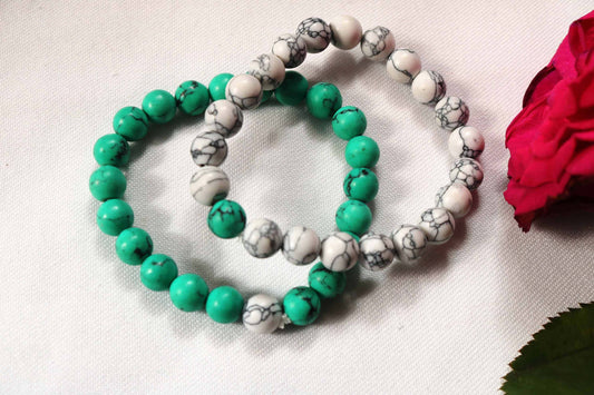 beaded bracelet : Discover unique turquoise couple bracelets - the perfect anniversary gift set! Find handcrafted bracelets featuring genuine gemstones, symbolizing love and connection. Explore our collection for meaningful jewelry that celebrates your special bond.
