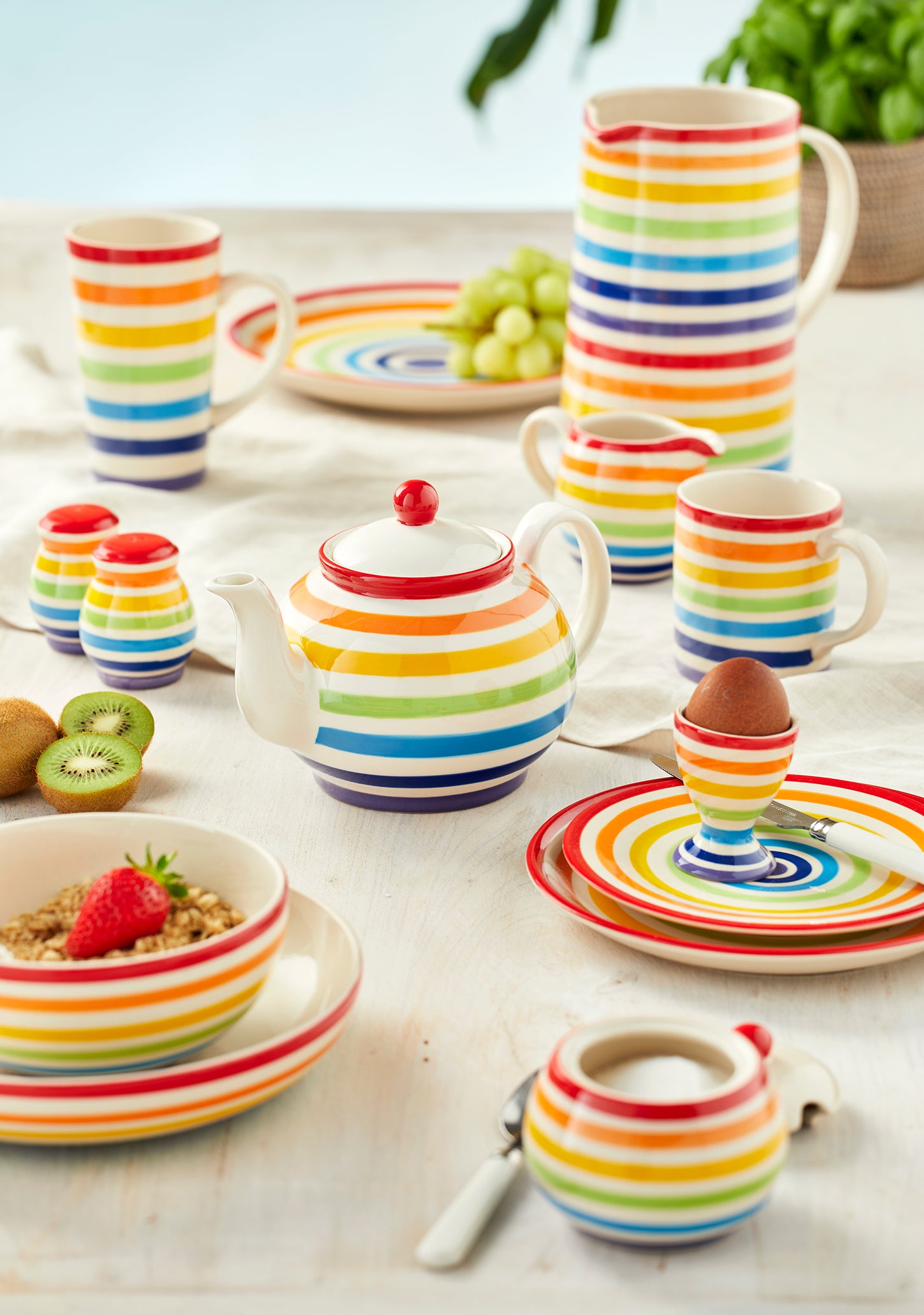 Hello Kitty Salt Pepper Set Happy Rainbow Ceramic Blue Sky – Premier Homegoods