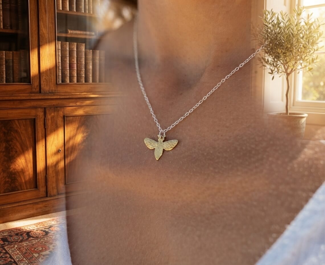 Beautiful Bee Pendant - Handmade Brass Pendant