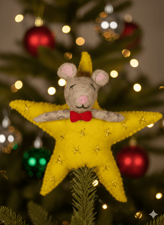 Felt Mouse Star Tree Topper - Christmas Decoration
