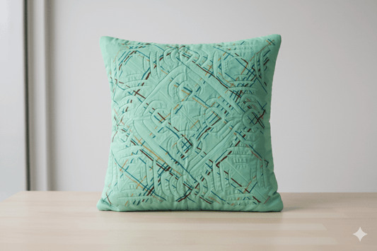 Green Cushion Cover Applique Technique
