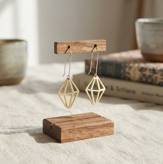 Brass Crystal Earrings
