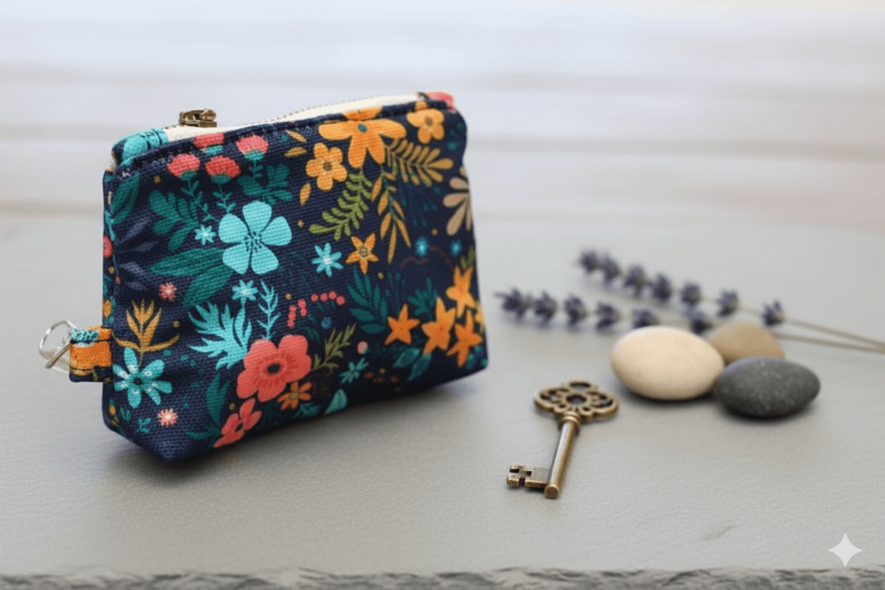 Small Daisy Floral Coin Pouch With Clasp