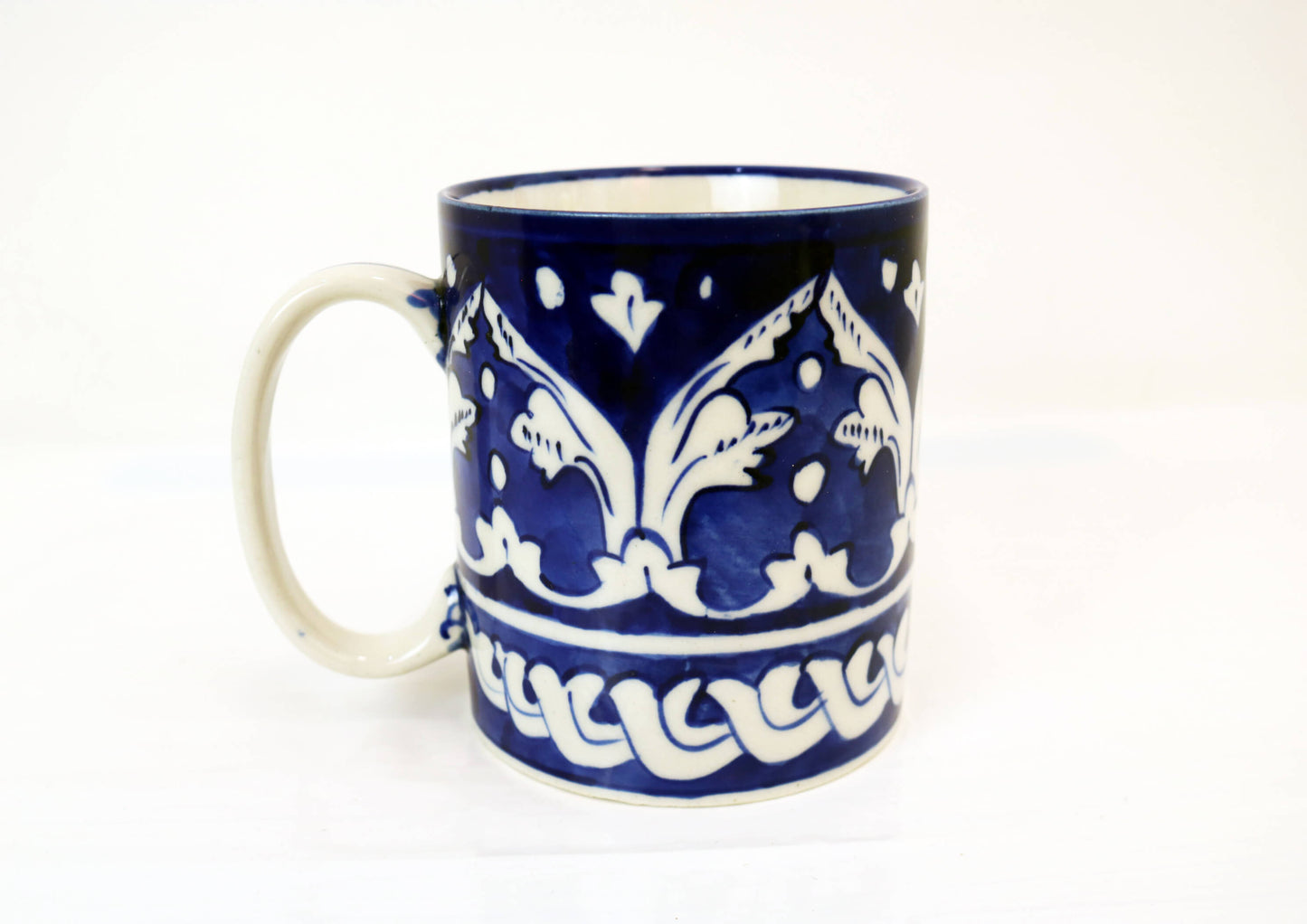 Ceramic Coffee Mug - Handmade Blue White Pottery