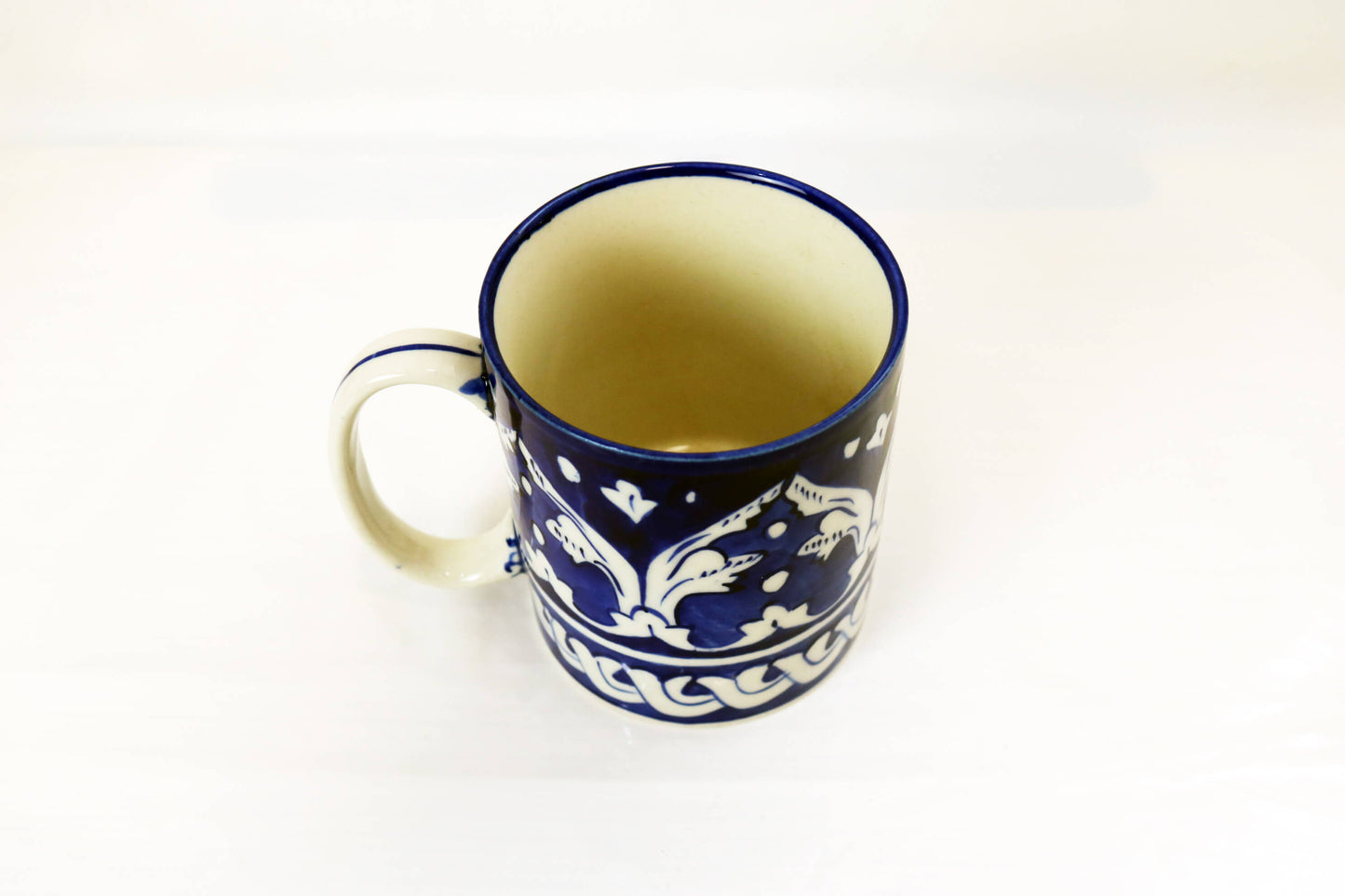 Ceramic Coffee Mug - Handmade Blue White Pottery