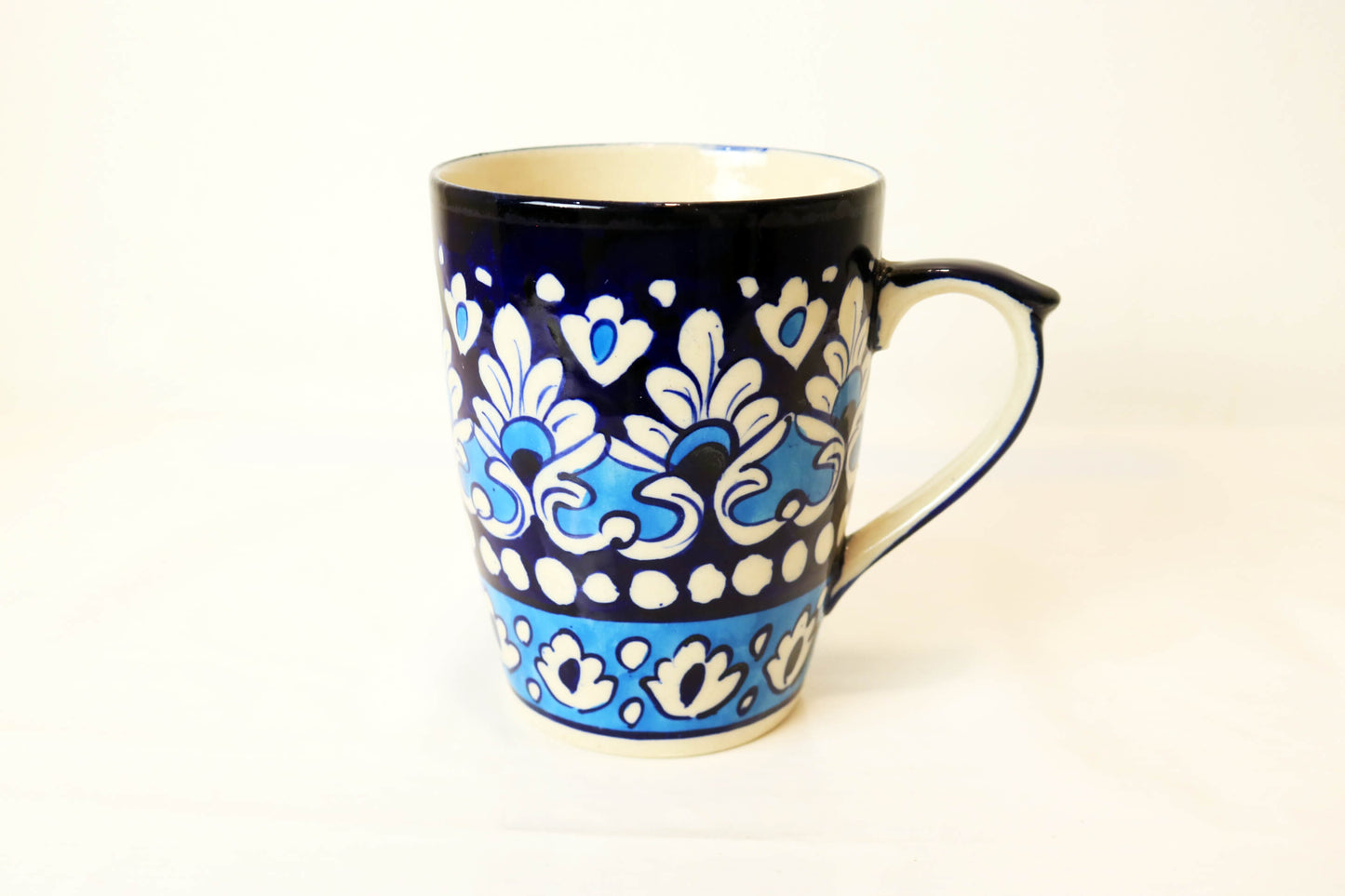 Ceramic Tea Mug - Handmade Blue White Pottery