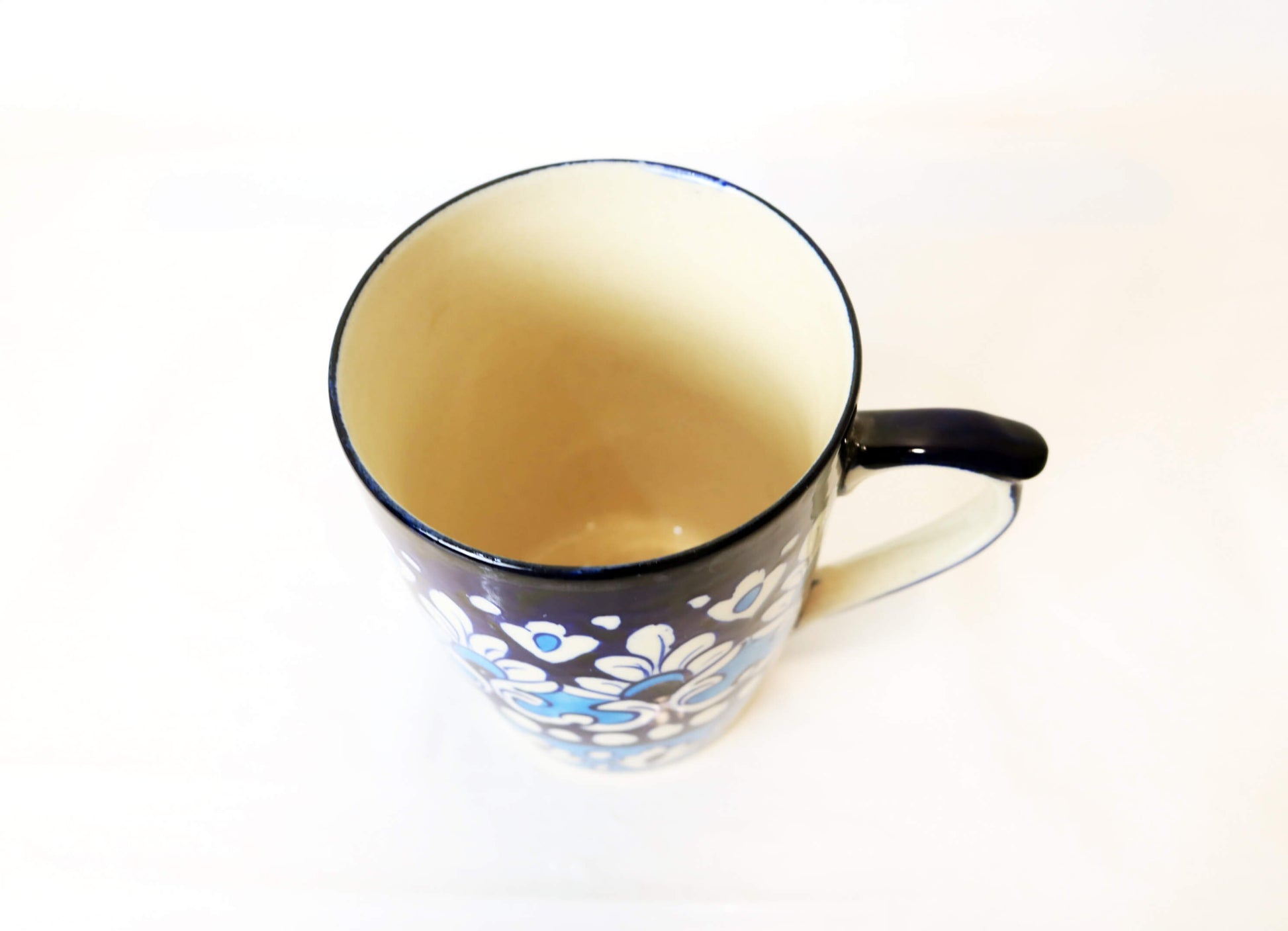 Ceramic Tea Mug - Handmade Blue White Pottery