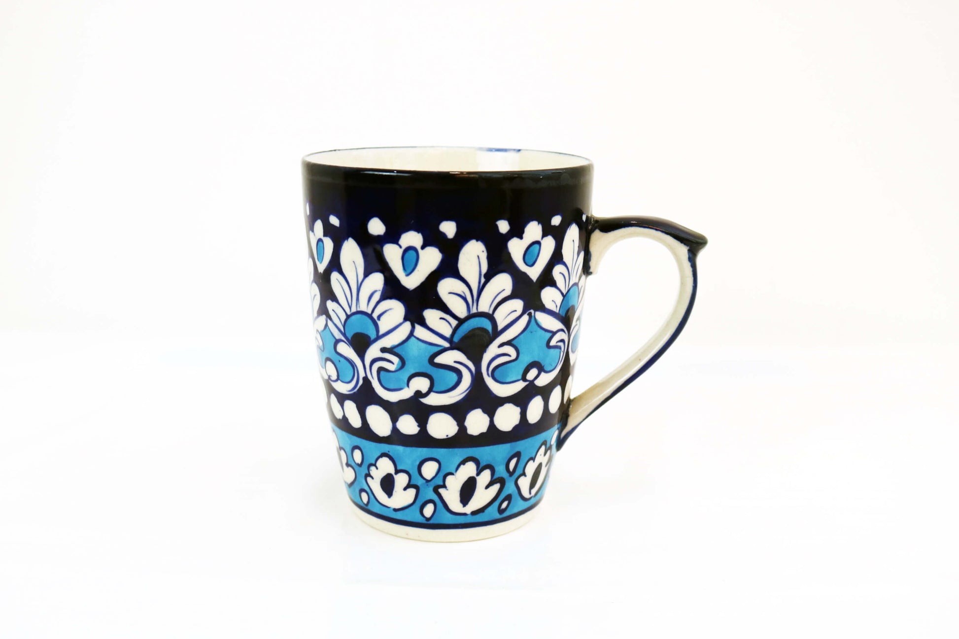 Ceramic Tea Mug - Handmade Blue White Pottery