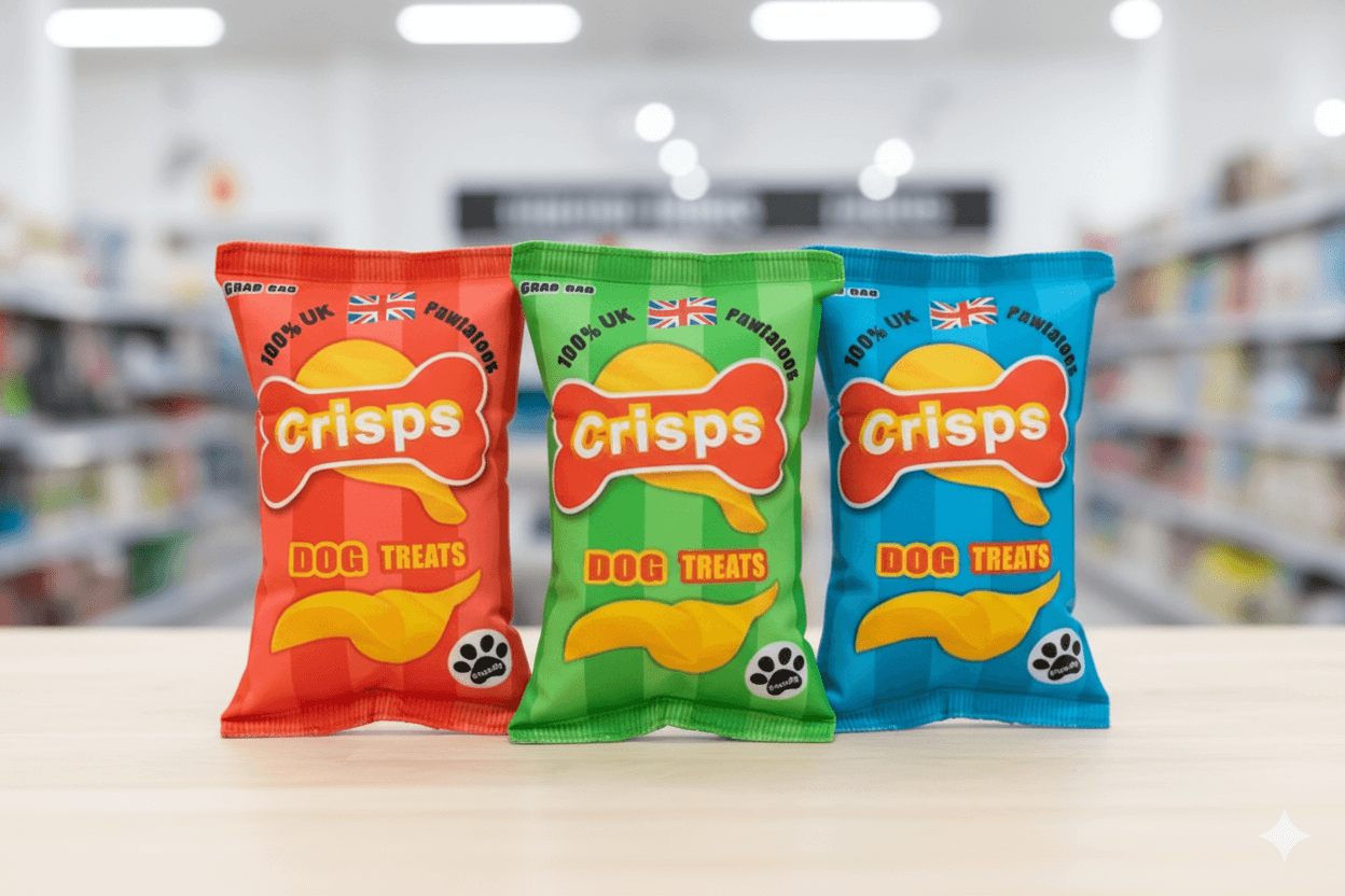 Squeaky Crisp Packet Dog Toy - Crinkle Plush for Small Dogs