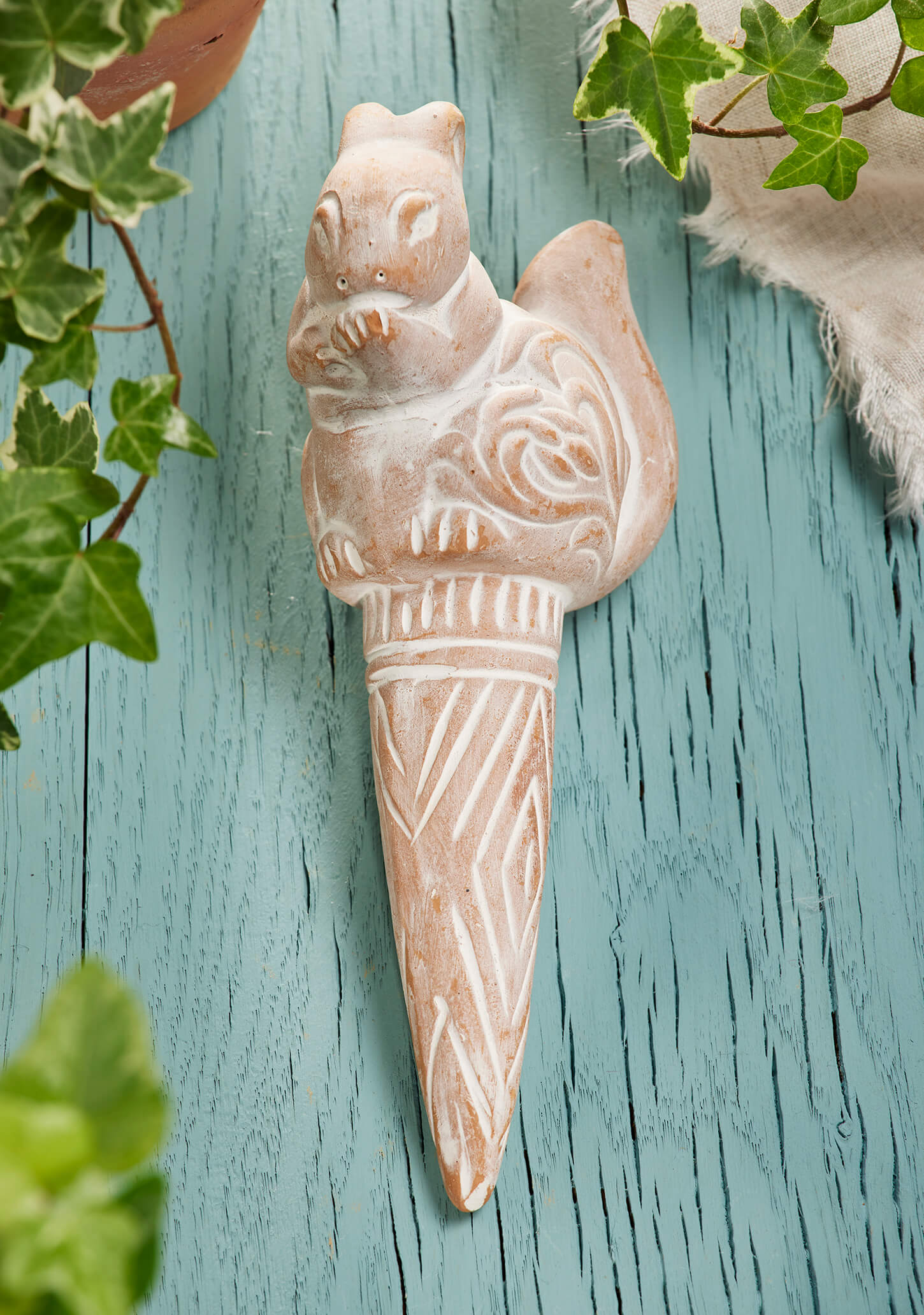 Elevate your plant care with our charming Sustainable Terracotta Squirrel Water Spike. Crafted with care by artisans, this eco-friendly garden accessory ensures optimal plant health while adding whimsical charm to your space. Perfect for housewarming gifts or self-care, it's a thoughtful addition to any green space. Explore now.