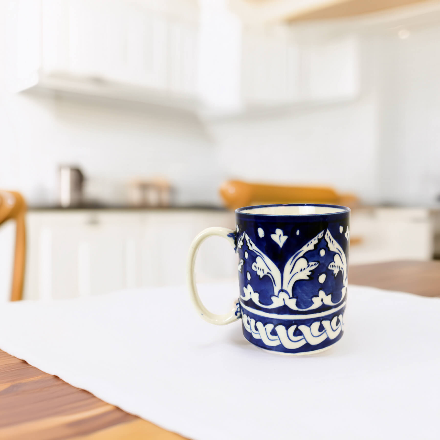 Ceramic Coffee Mug - Handmade Blue White Pottery