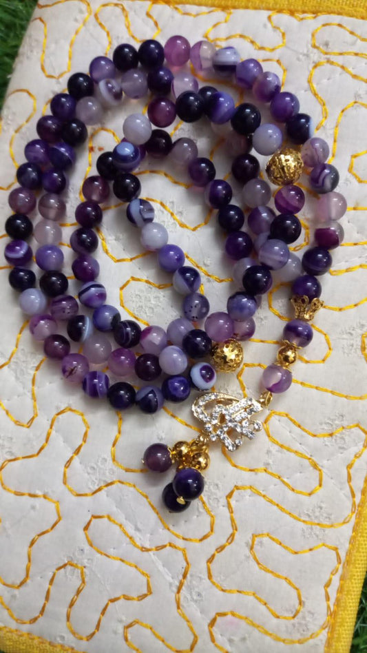 Purple Aqeeq Tasbeeh - 100 Prayer Beads - Ethimaart 