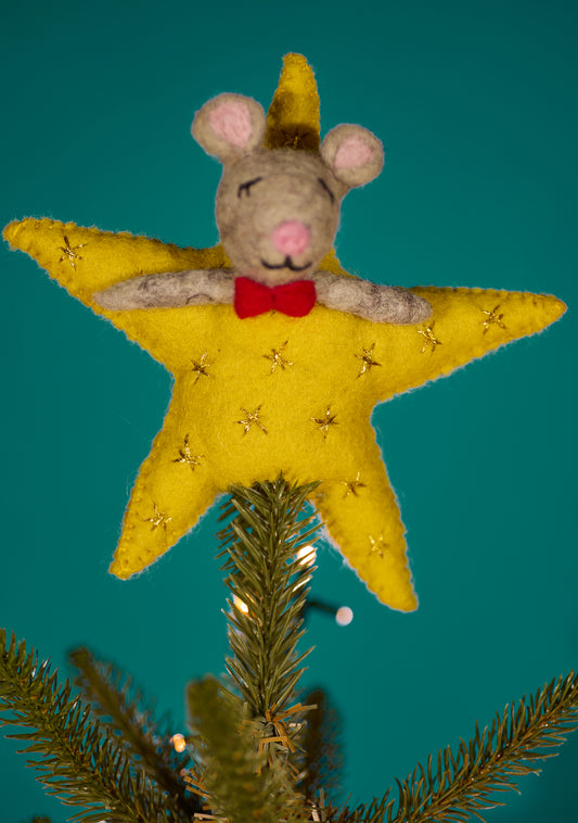 Felt Mouse Star Tree Topper - Christmas Decoration