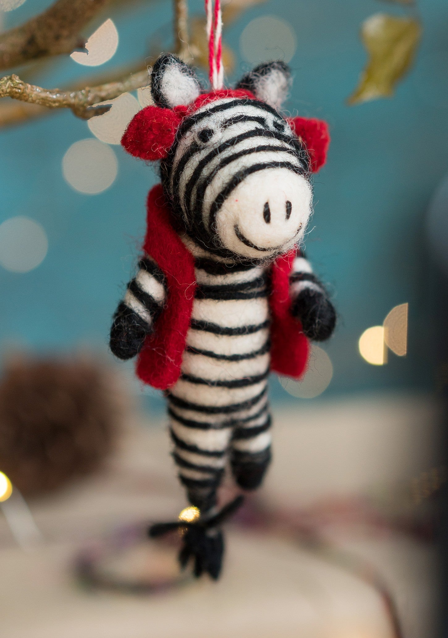 eco friendly felt zebra christmas tree deocration handmade