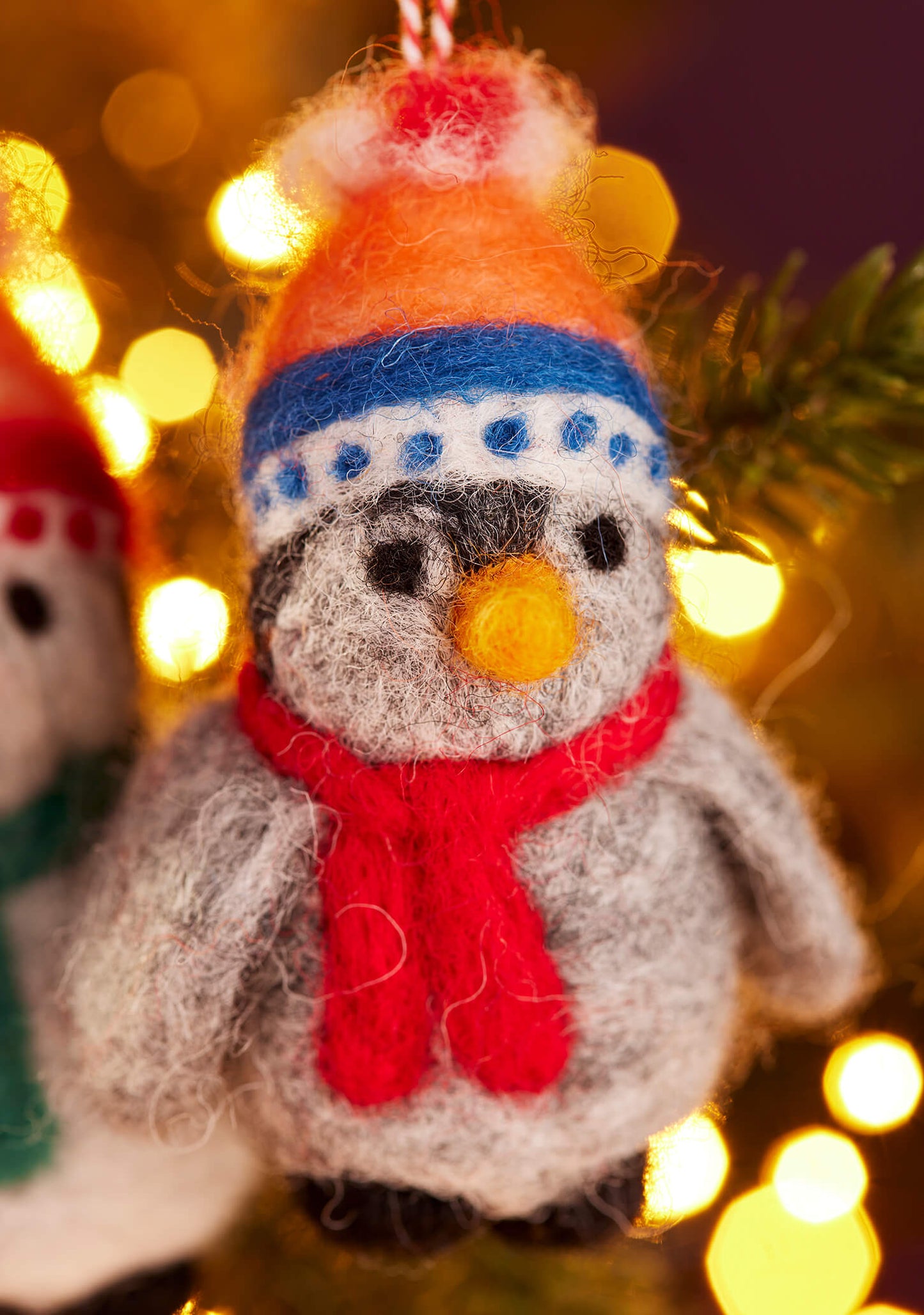 Felt Penguin In Beanie Hat Ornament - Christmas Decoration