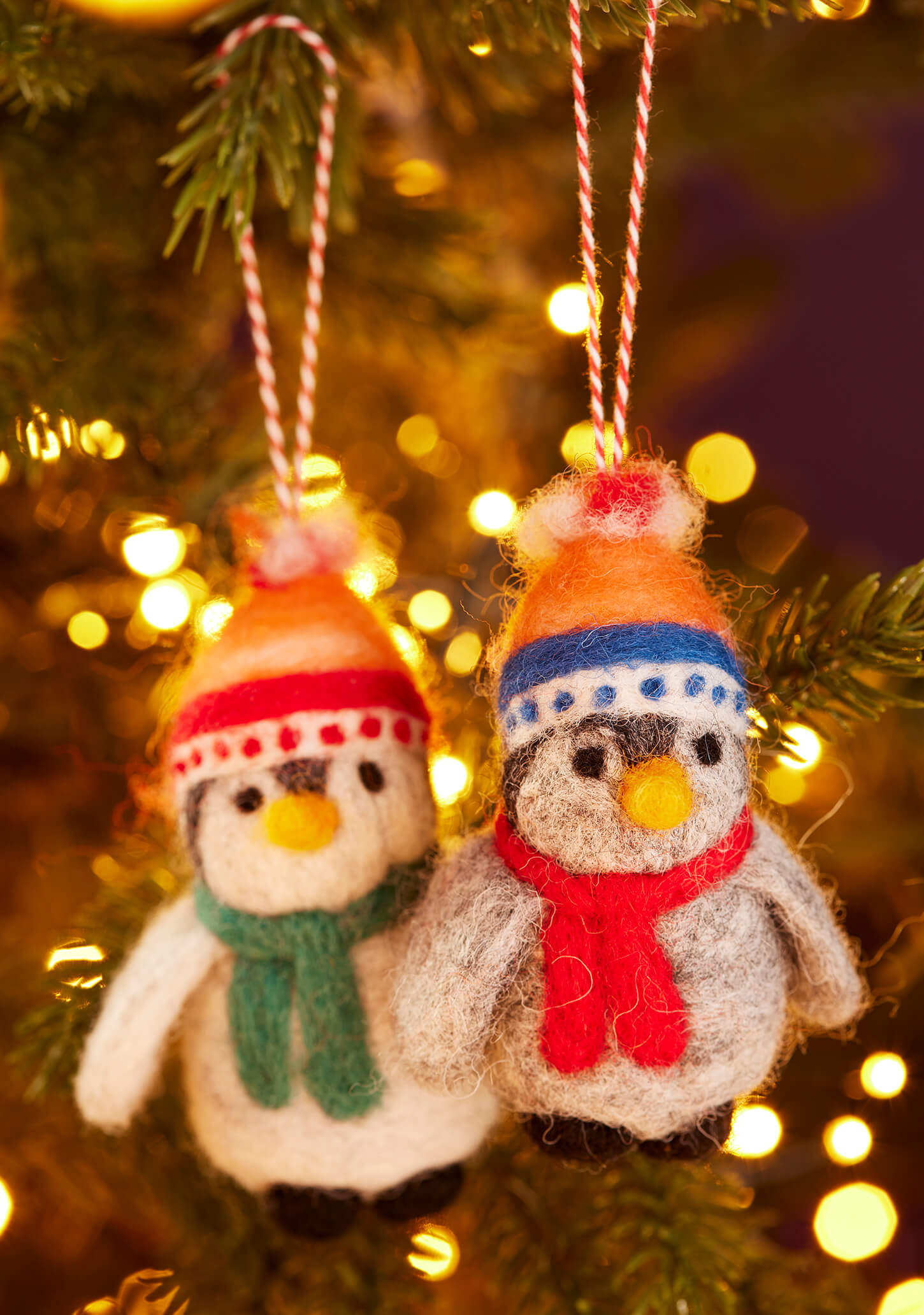 Felt Penguin In Beanie Hat Ornament - Christmas Decoration