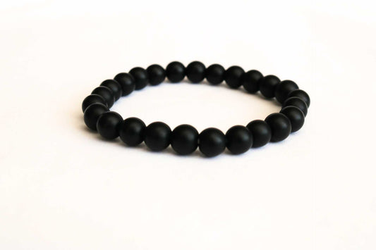 8mm Men Black Turquoise Gemstone Bracelet