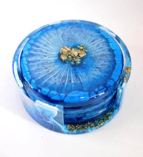 Blue Resin Coaster Set