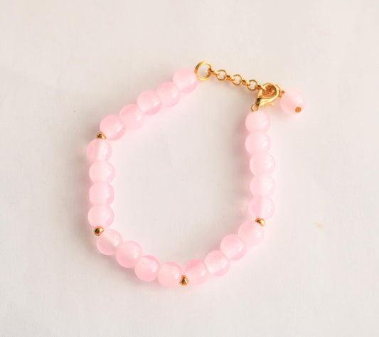 Pink Beaded Bracelet - Handmade