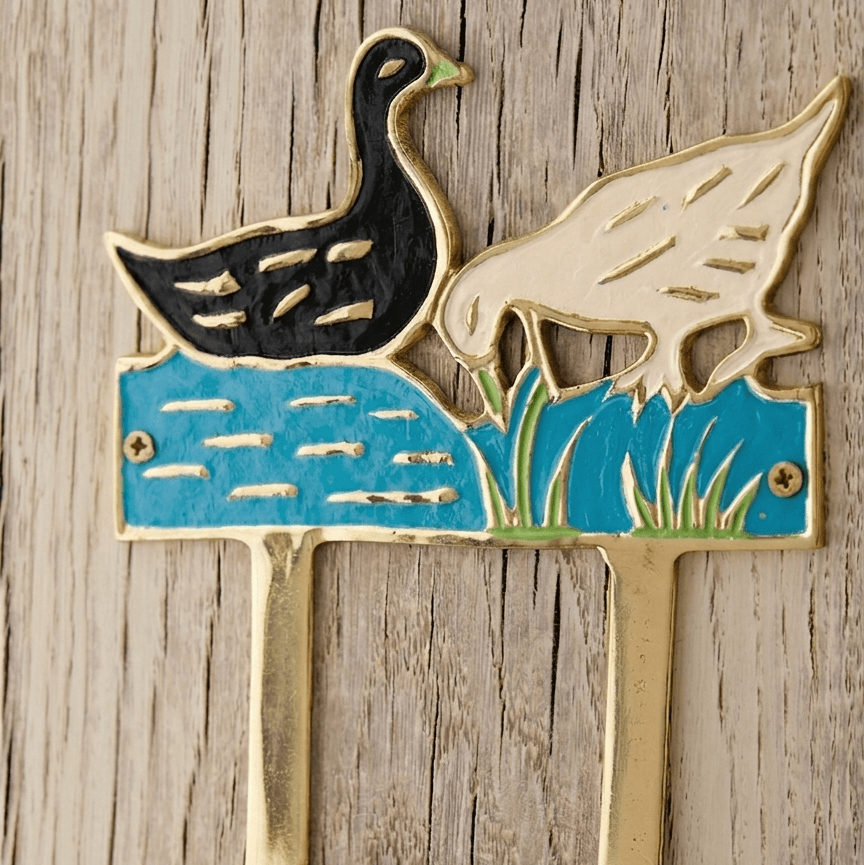 Decorative Duck Solid Brass Double Wall Hook 13.5 x 2.5 x 17cm
