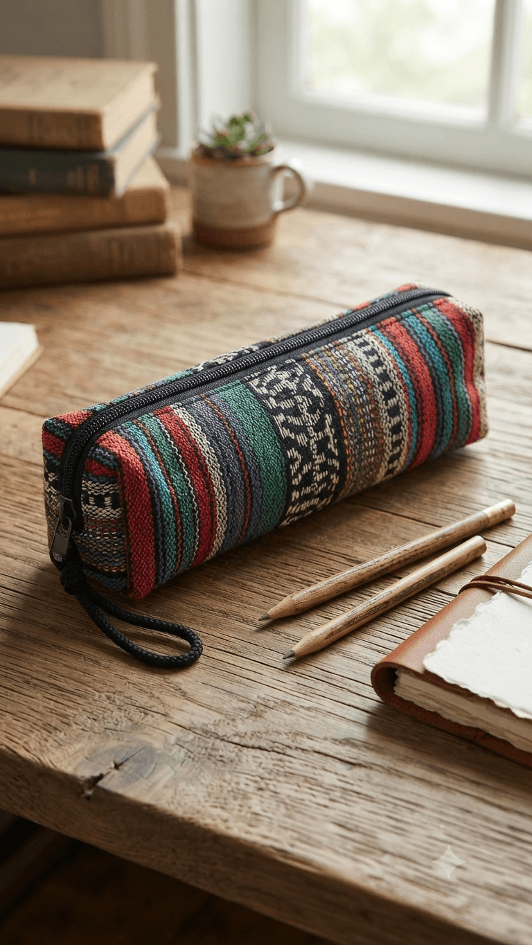 Handmade Zipper Pencil Case - Recycled