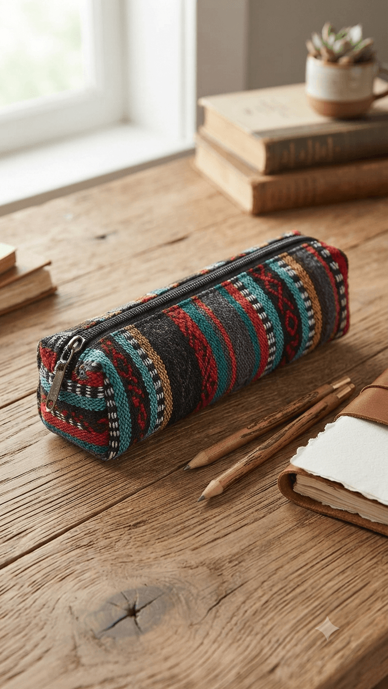 Handmade Zipper Pencil Case - Recycled