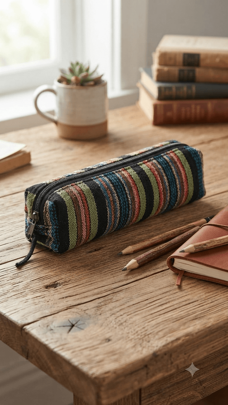 Handmade Zipper Pencil Case - Recycled