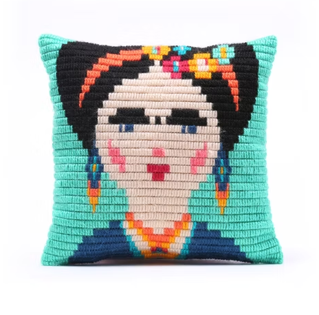 Frida Kahlo Sewing Kit Pillow - Sozo Needlepoint DIY 