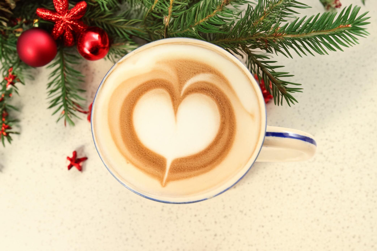 Large Heart Ceramic Mug - Handmade Blue White Pottery