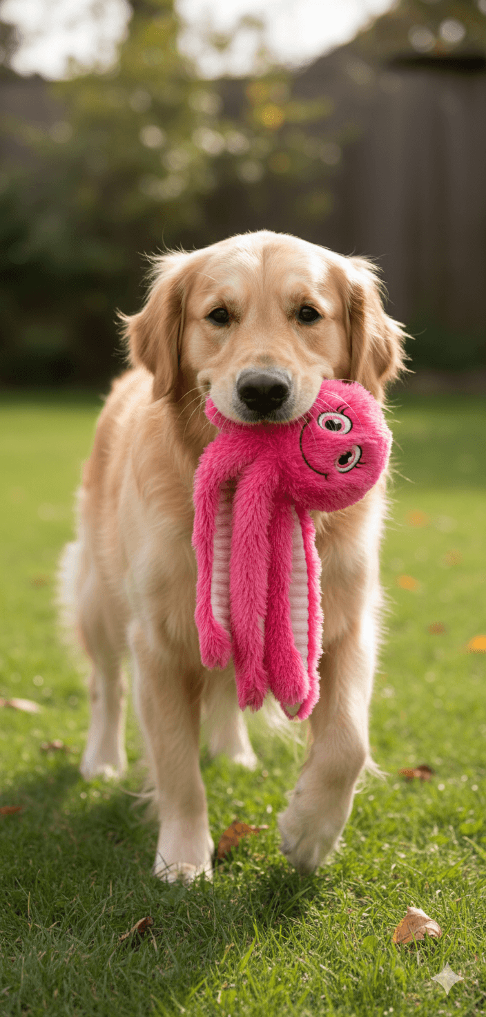 Octopus Dog Toy - Crinkle & Squeaky Plush for Small Dogs