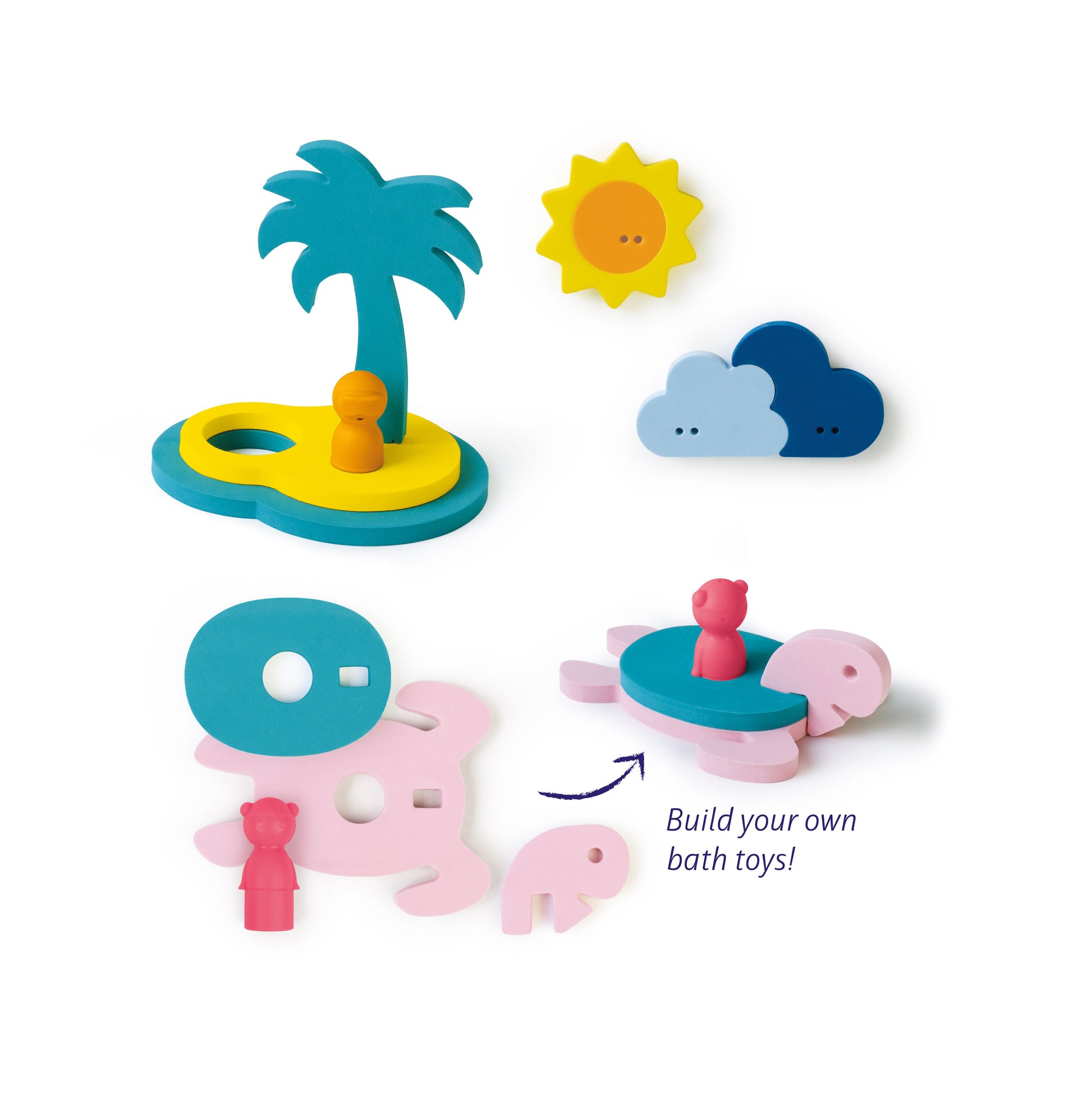 Quutopia Treasure Island Bath Puzzle: 12pc Sensory Water Toy