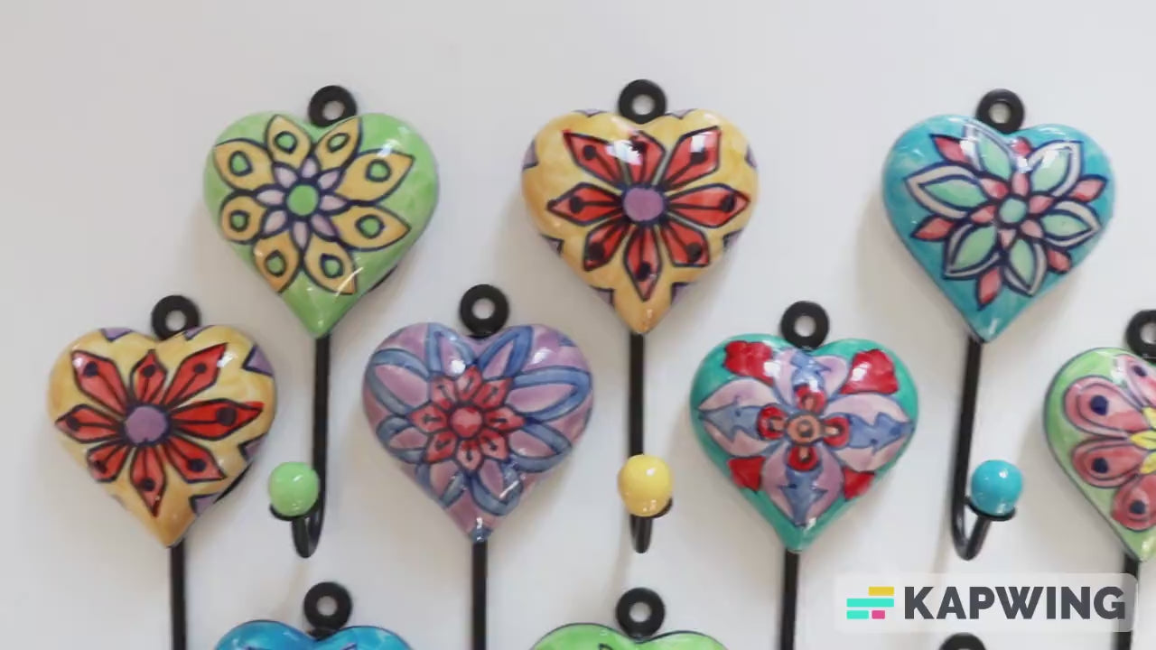 our best selling heart ceramic hooks are perfect for hanging clothes, bags, or keys and can be used in the entryway, bedroom or even in the kitchen.