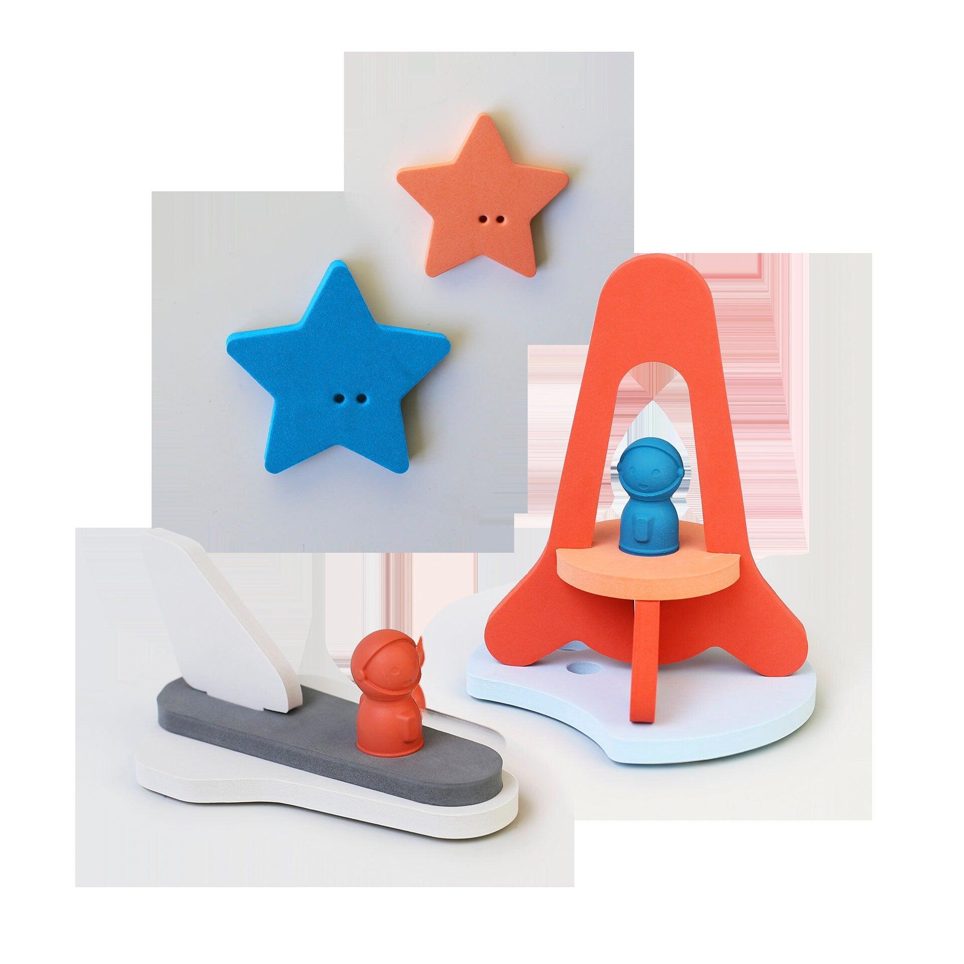 Baby Bath Toys - Rocket And Space Adventure (11 pc)