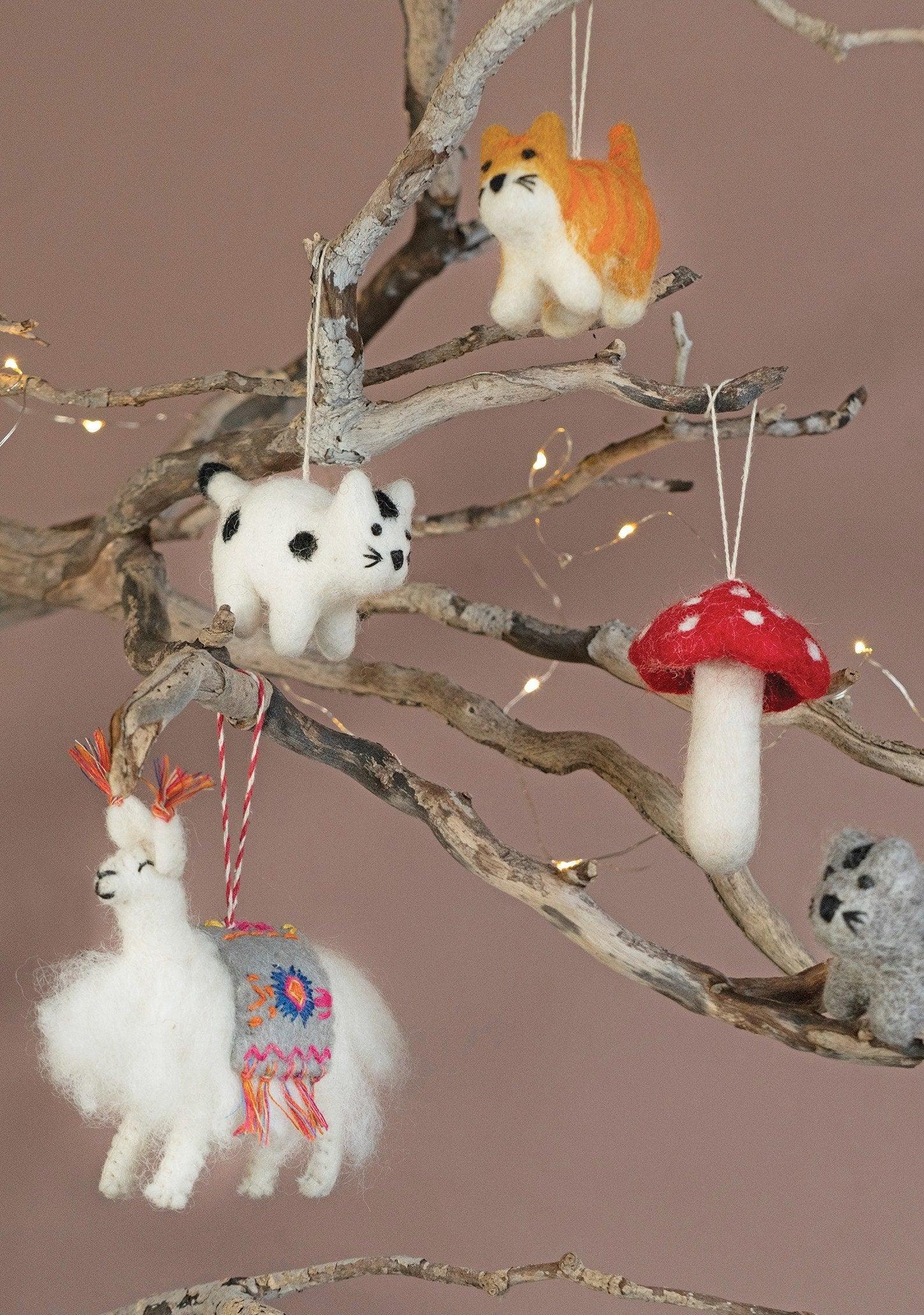 Cute Felt Cat Ornament - Christmas Tree Decoration