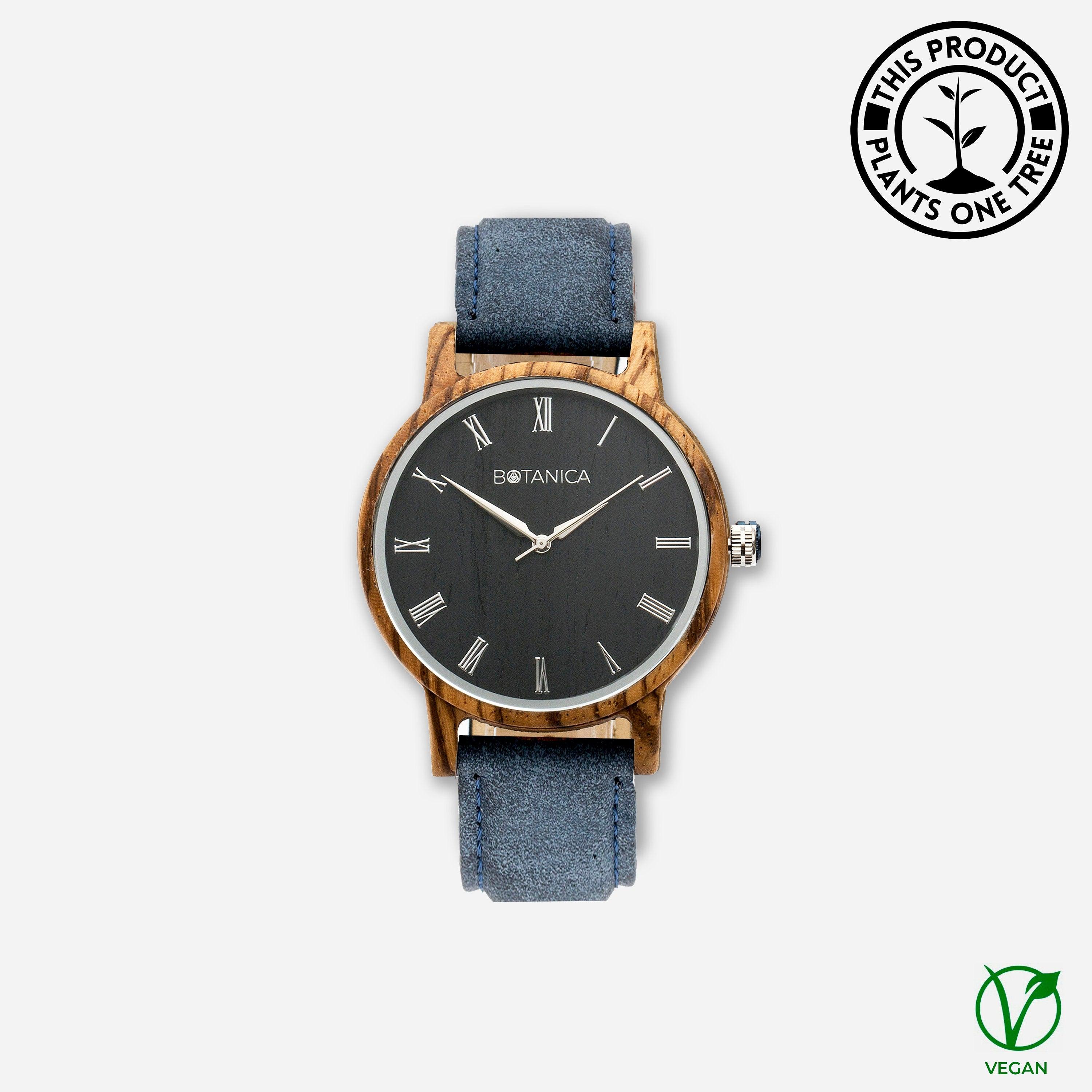 Men's Botanica vegan watch in black with dual dial – Eloise Jewellery