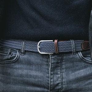 Blue & White Mens Elastic Belt Ethimaart 