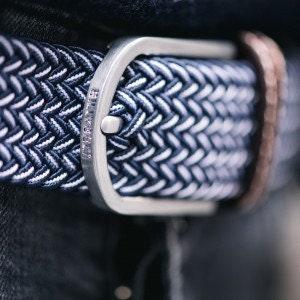 Blue & White Mens Elastic Belt Ethimaart 