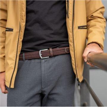 Brown Woven Mens Belt Ethimaart 