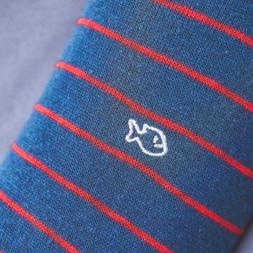 Mens Blue Fine Stripes Socks Ethimaart 