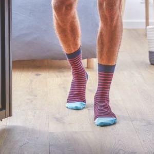 Mens Blue Stripped Socks Ethimaart 