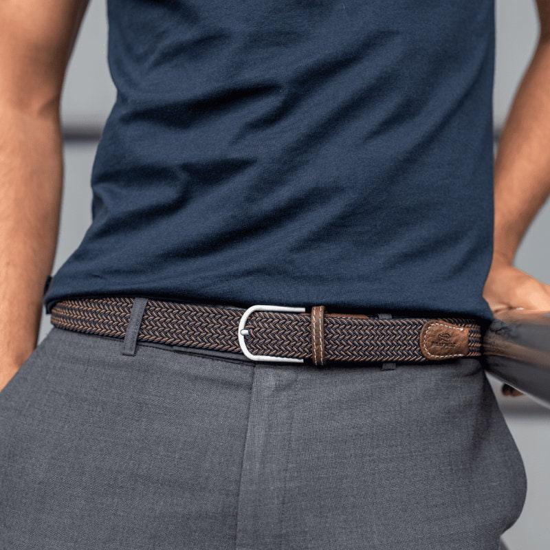 Blue & Orange Mens Elastic Belt Ethimaart 