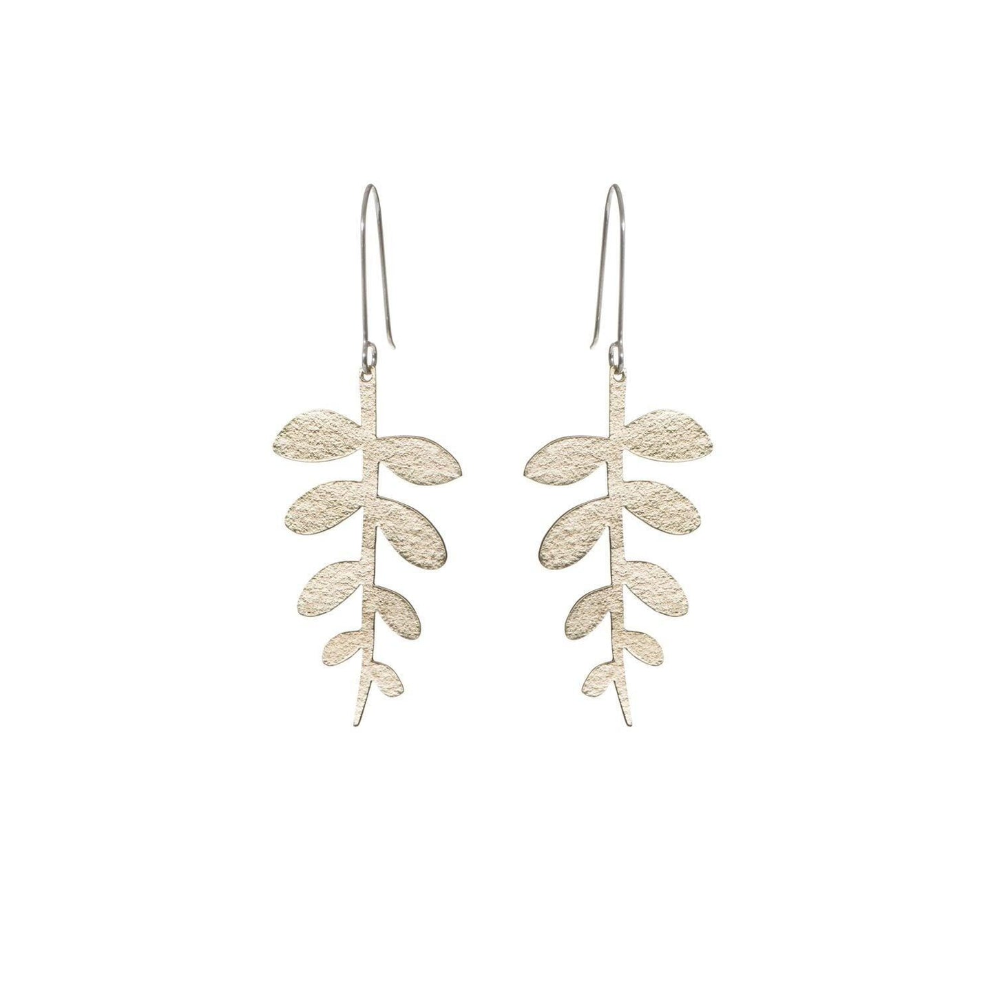 Fern Earrings- Hammered Brass Ethimaart 