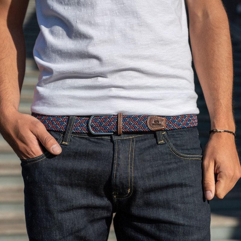 Blue Mens Woven Belt Ethimaart 