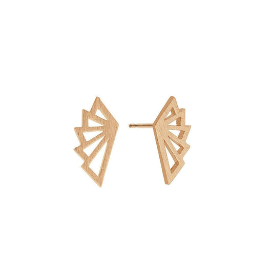 Minimal Gold Fan Earrings Ethimaart 